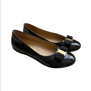 Kids Formal Salvadore Ferragamo shoes , flats , Black Color ,Shiny . Size 1 (32)